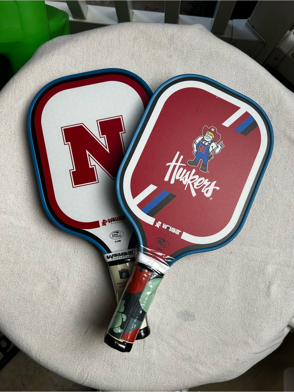 Nebraska Huskers Red & White Pickleball Paddle Set - Team Logo Design